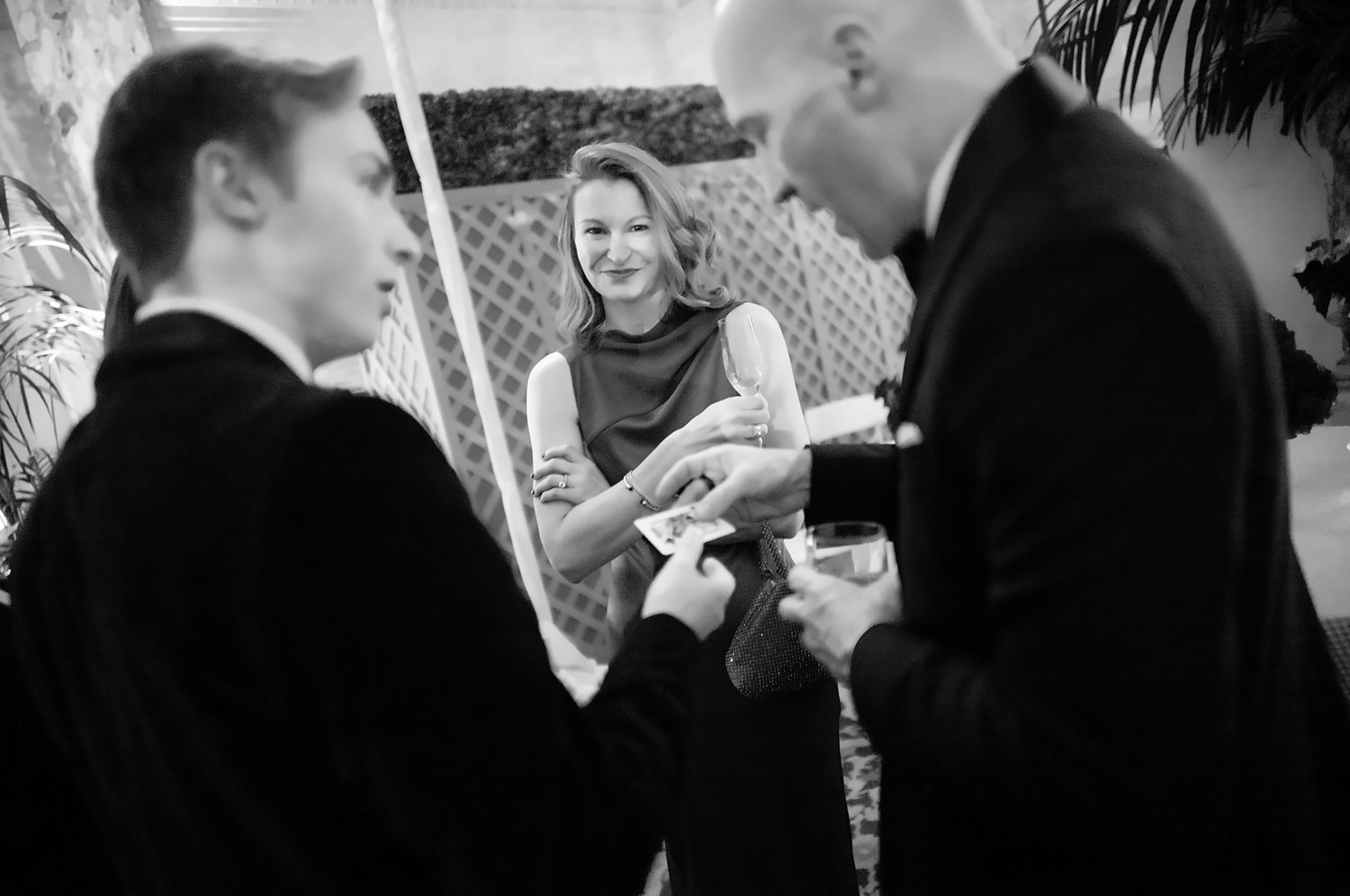 Tom performing for guests at a black-tie event